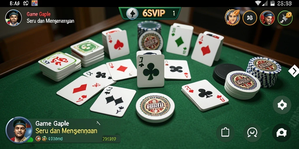 Tampilan gameplay Gaple yang seru dan interaktif di 6SVIP.
