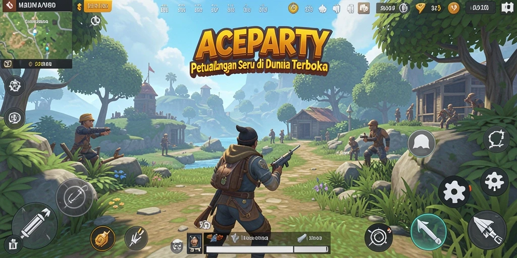 Screenshot utama ACEPARTY menampilkan gameplay Open World yang mendebarkan.