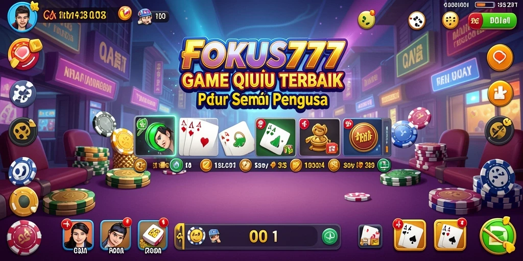 Screenshot utama FOKUS777 menampilkan aksi seru QiuQiu.