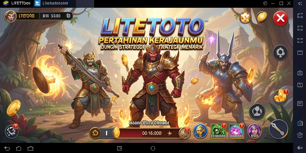 Gameplay seru LITETOTO dengan menara dan musuh yang beragam.