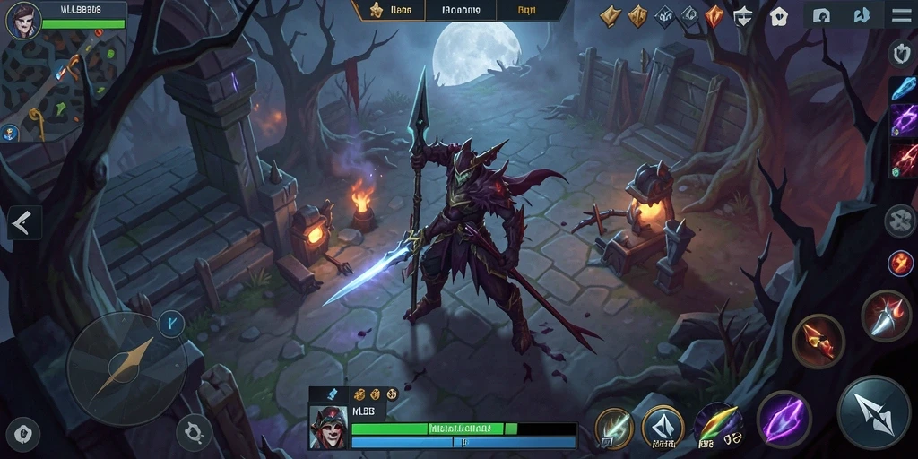 Tampilan gameplay menegangkan di dunia gelap MLBB8.