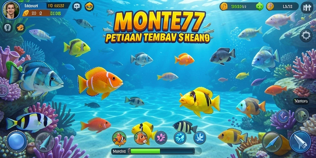 Tampilan gameplay seru dalam Tembak Ikan MONTE77.