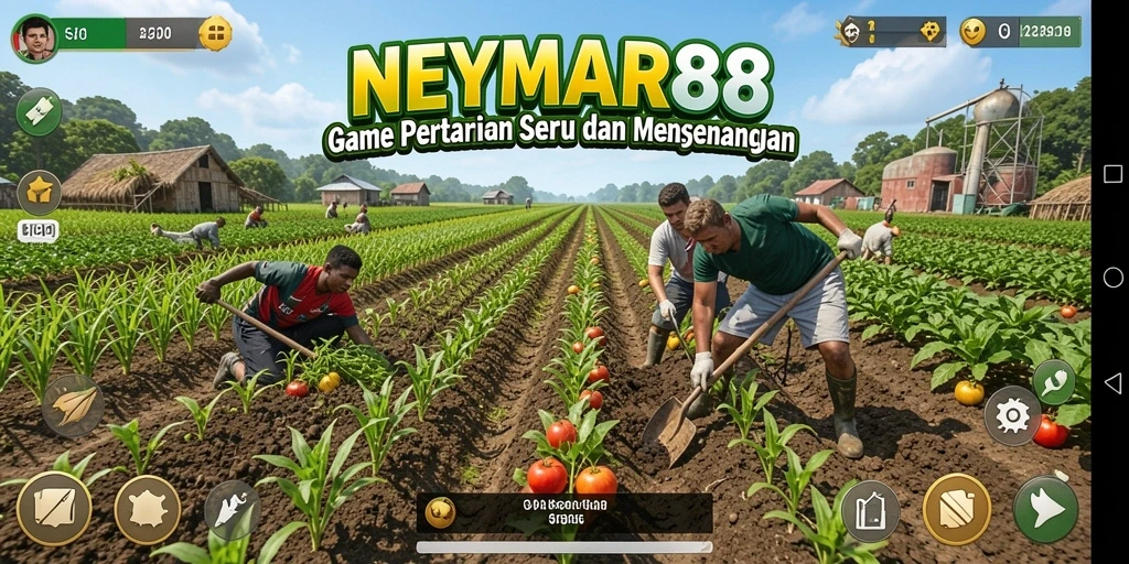 Tampilan gameplay <strong>NEYMAR88</strong> yang menunjukkan ladang yang indah dan hewan ternak.