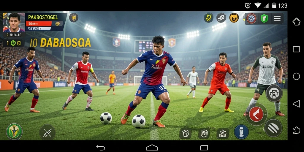 Screenshot utama PAKBOSTOGEL menampilkan aksi gameplay seru dalam olahraga.