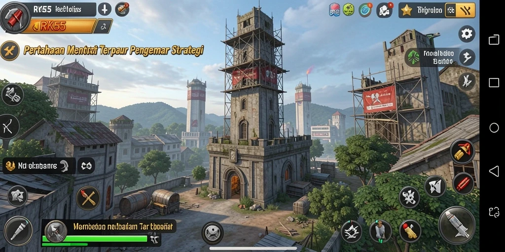 Tampilan dinamis dari pertarungan menara yang strategis.