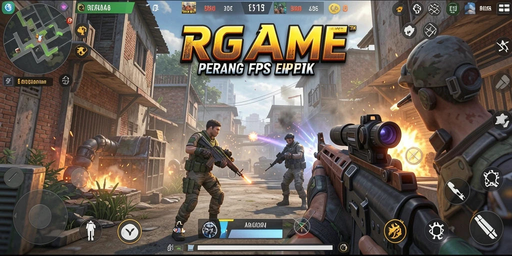 Screenshot RPGAME menampilkan aksi menegangkan dalam pertempuran FPS.