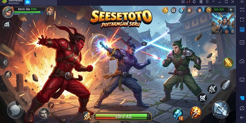 Tampilan menegangkan saat karakter bertarung di SESETOTO.