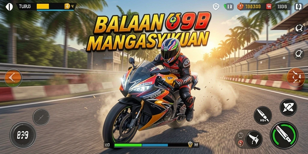 Tampilan menakjubkan dari gameplay balapan motor TURU99.