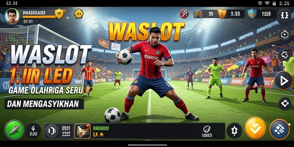 Screenshot utama WASLOT menampilkan aksi seru dalam permainan olahraga.